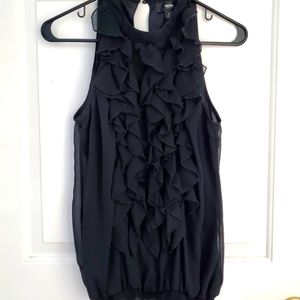 Sheer Black Ruffle Top